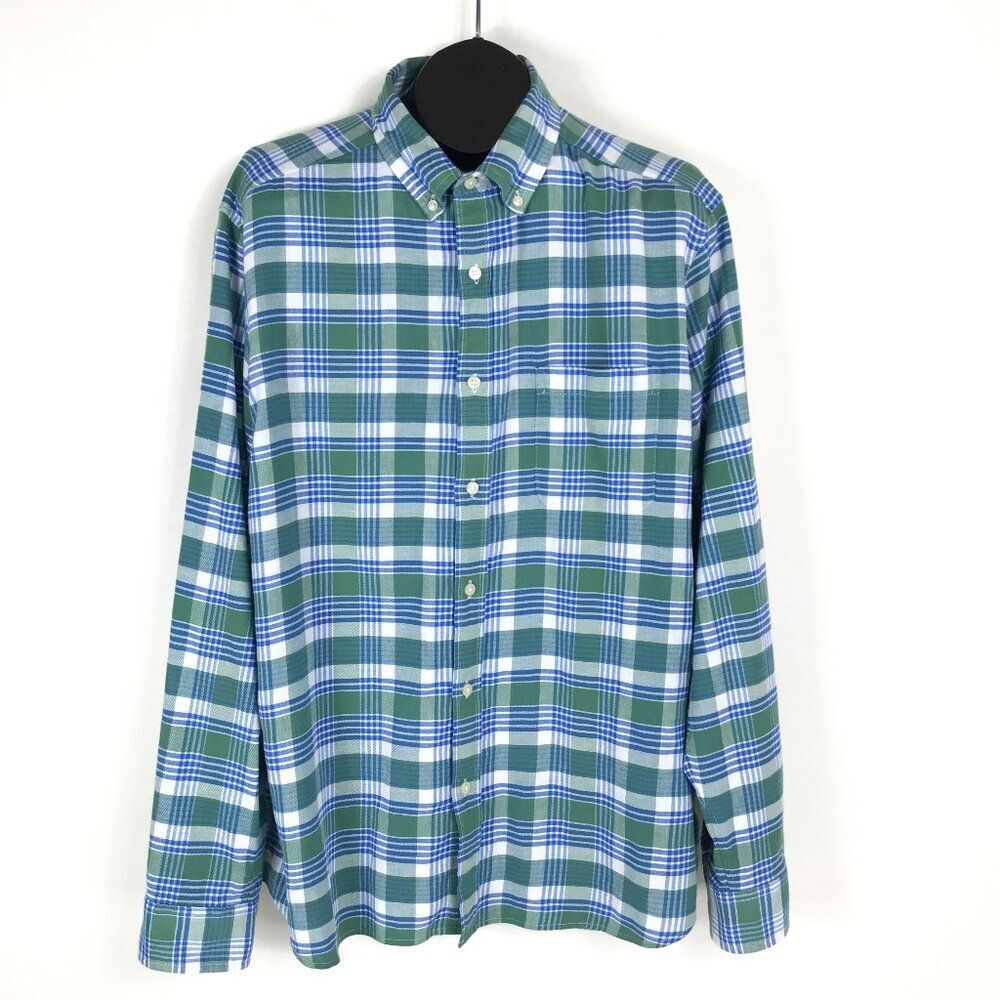 Vineyard Vines Island Twill Plaid Shirt Men's Large Long Sleeve Cotton Blend